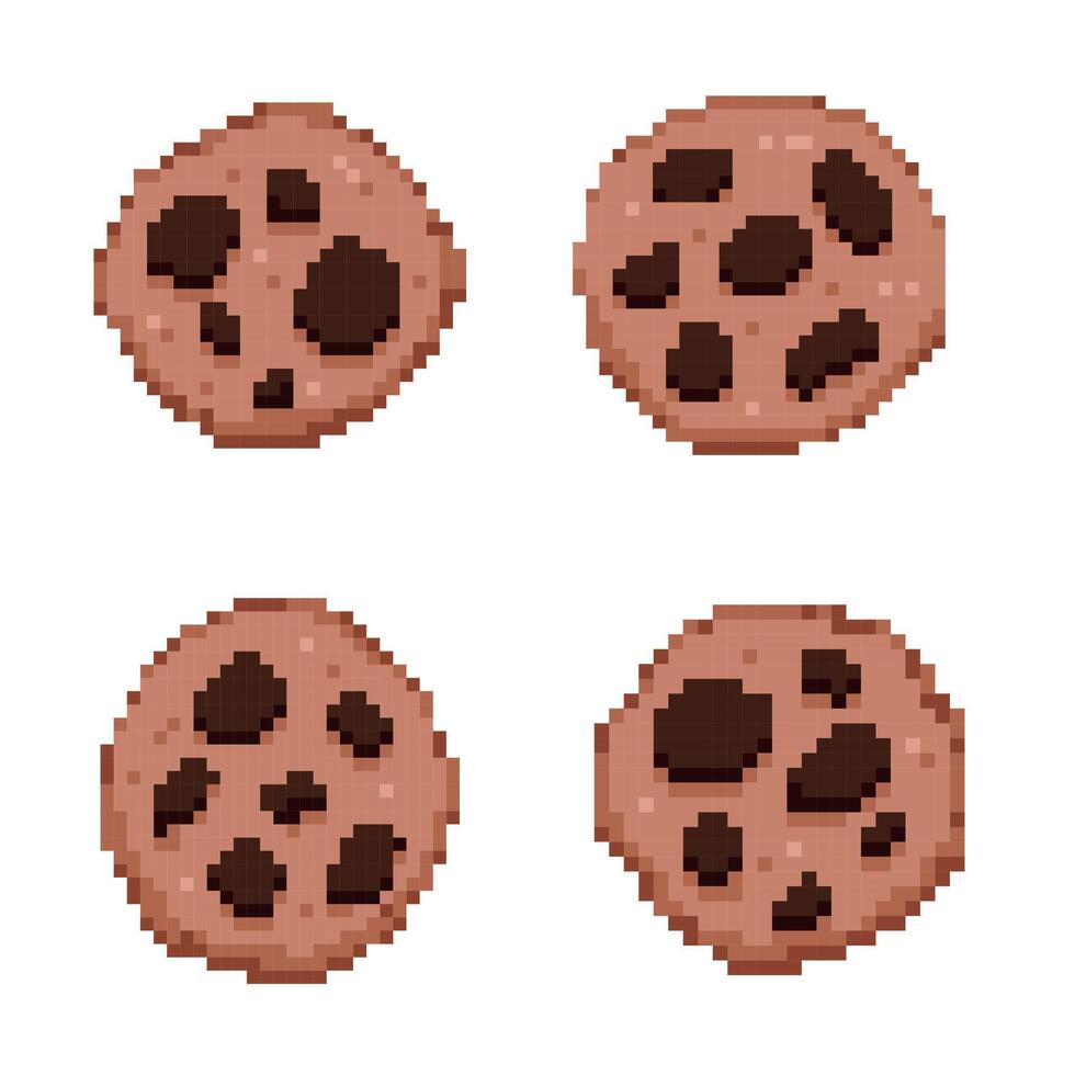 cioccolato biscotti carino pixel vettore