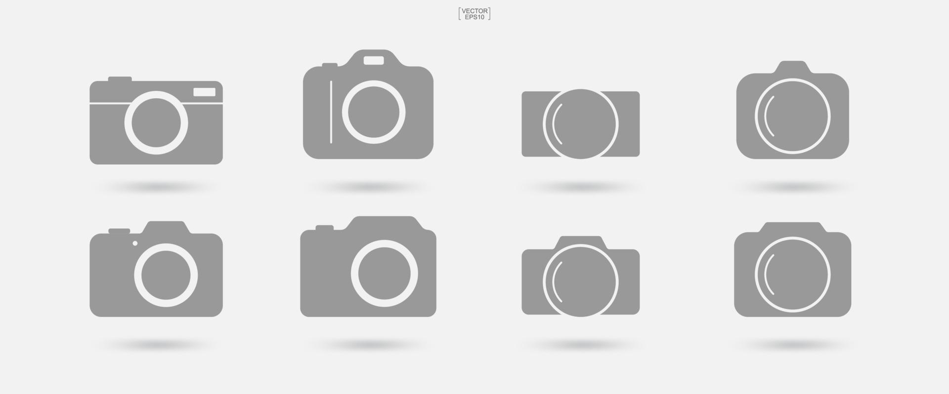 segno e simbolo della fotocamera. icona della foto o icona dell'immagine. vettore. vettore