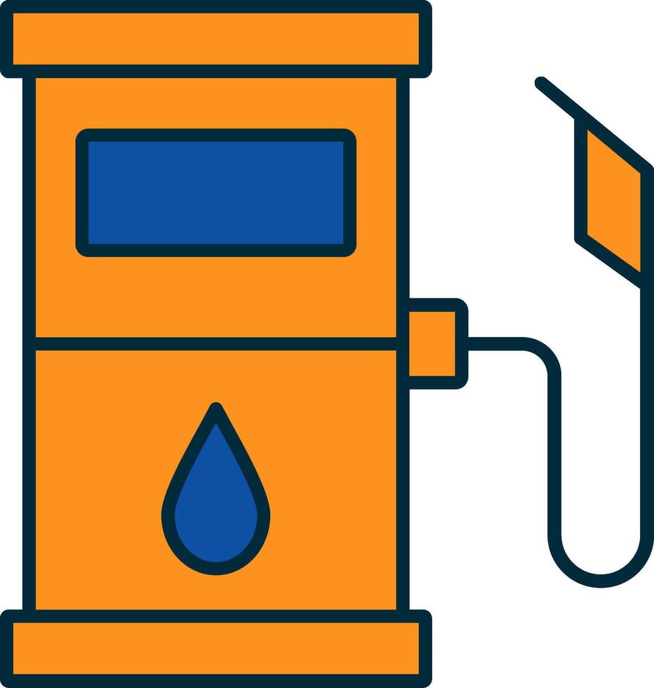 carburante stazione linea pieno Due colori icona vettore