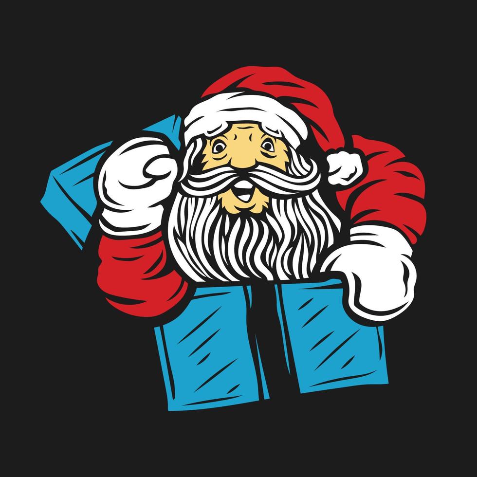 modello di banner di design disegnato a mano di vendita di boxing day di babbo natale vettore