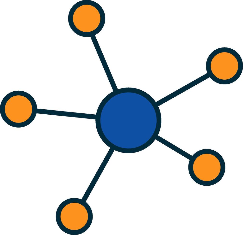 connessione linea pieno Due colori icona vettore