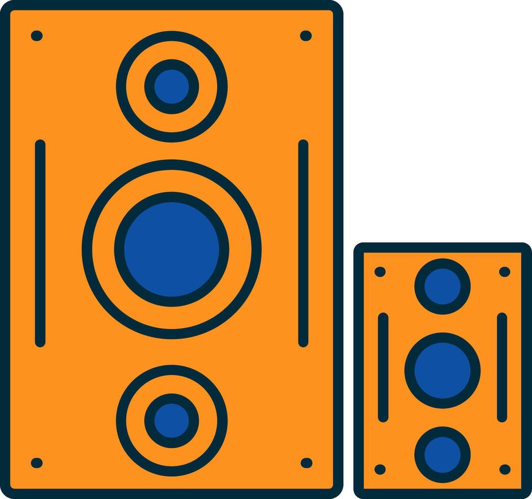 altoparlante linea pieno Due colori icona vettore