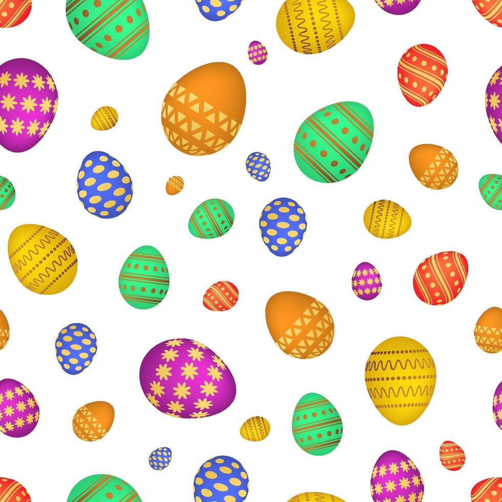 senza soluzione di continuità modello con colorato Pasqua uova. vettore illustrazione