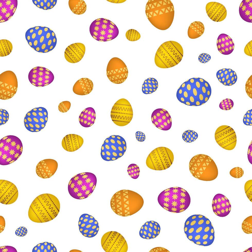 senza soluzione di continuità modello con colorato Pasqua uova. vettore illustrazione