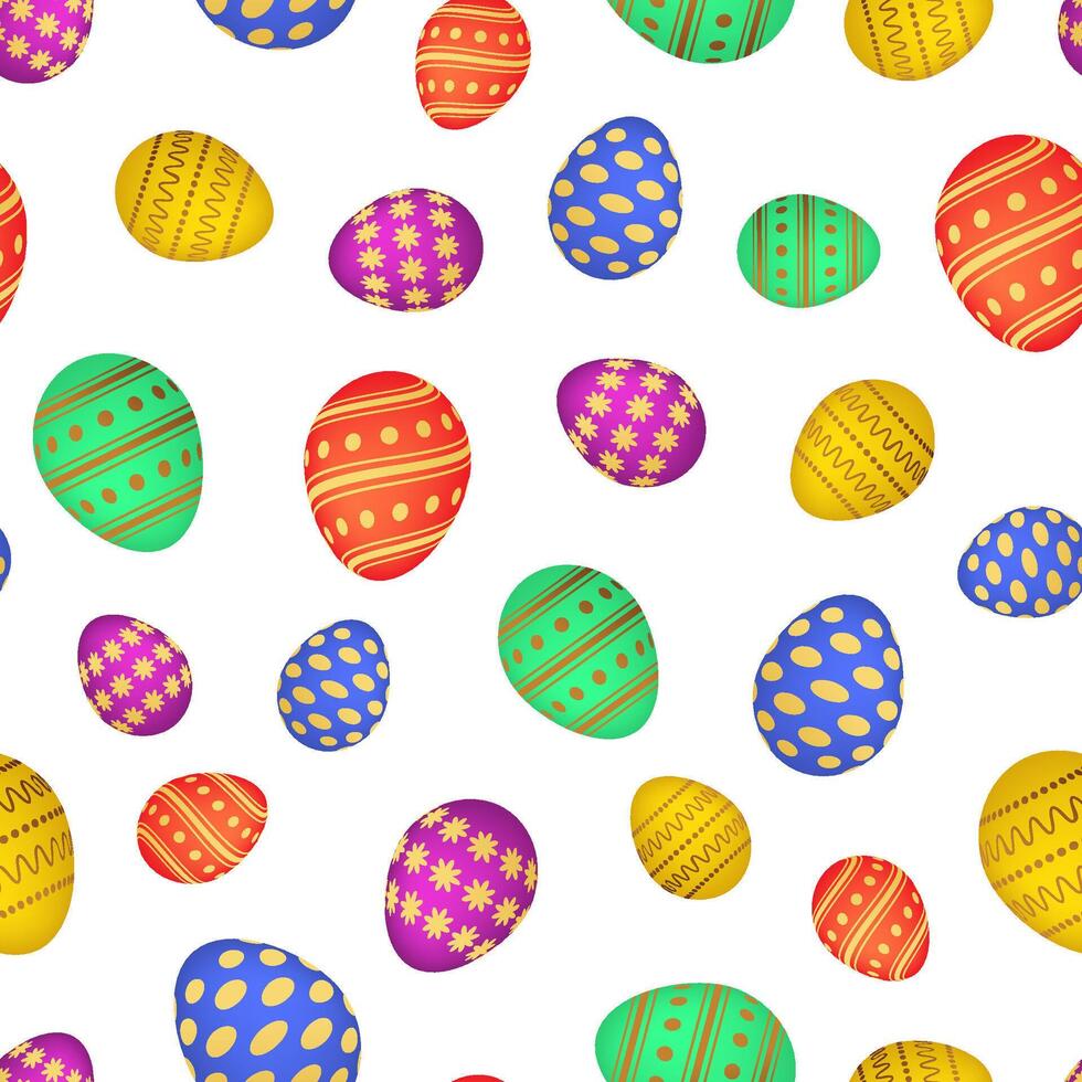 senza soluzione di continuità modello con colorato Pasqua uova. vettore illustrazione