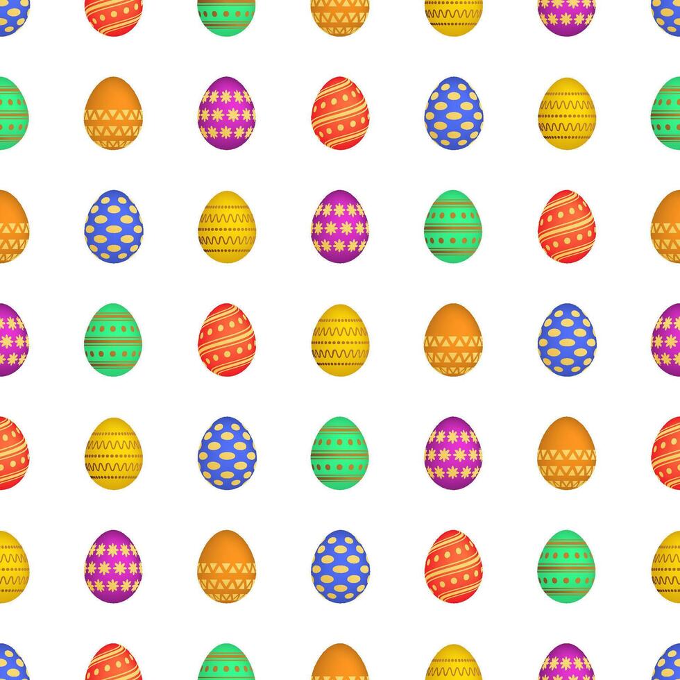 senza soluzione di continuità modello con colorato Pasqua uova. vettore illustrazione