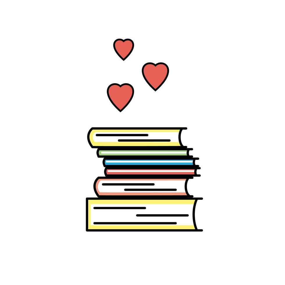 icona di amore del libro. vettore colorato isolato, segno lineare.