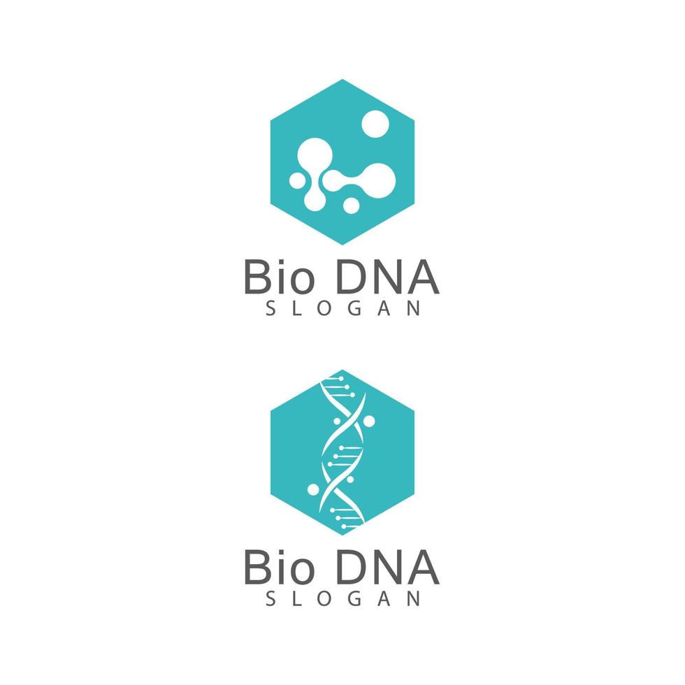 illustrazione di simbolo di vettore del modello di logo del gene del DNA