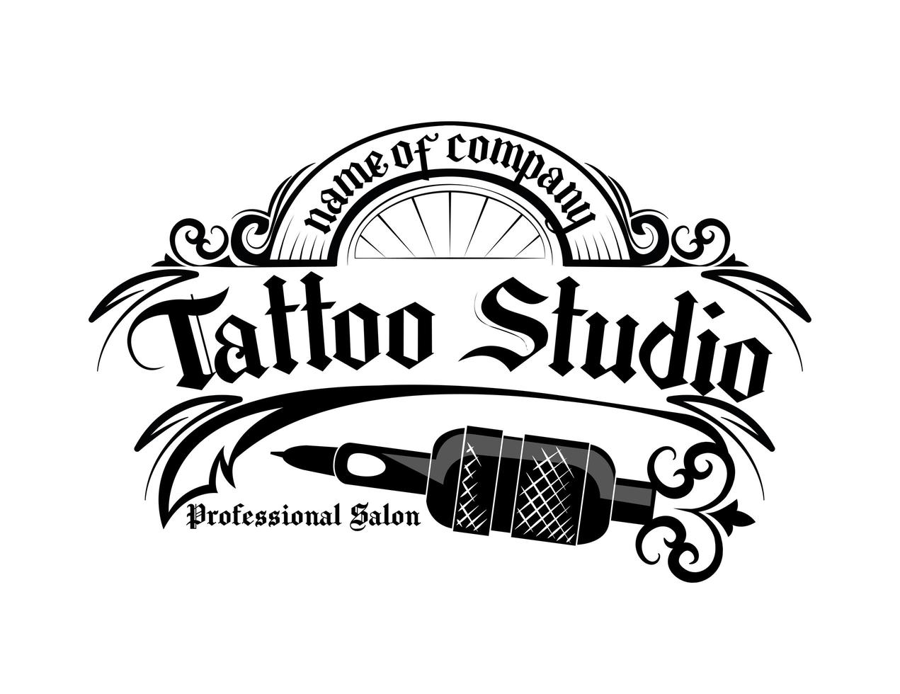 studio di tatuaggi di lusso vettore