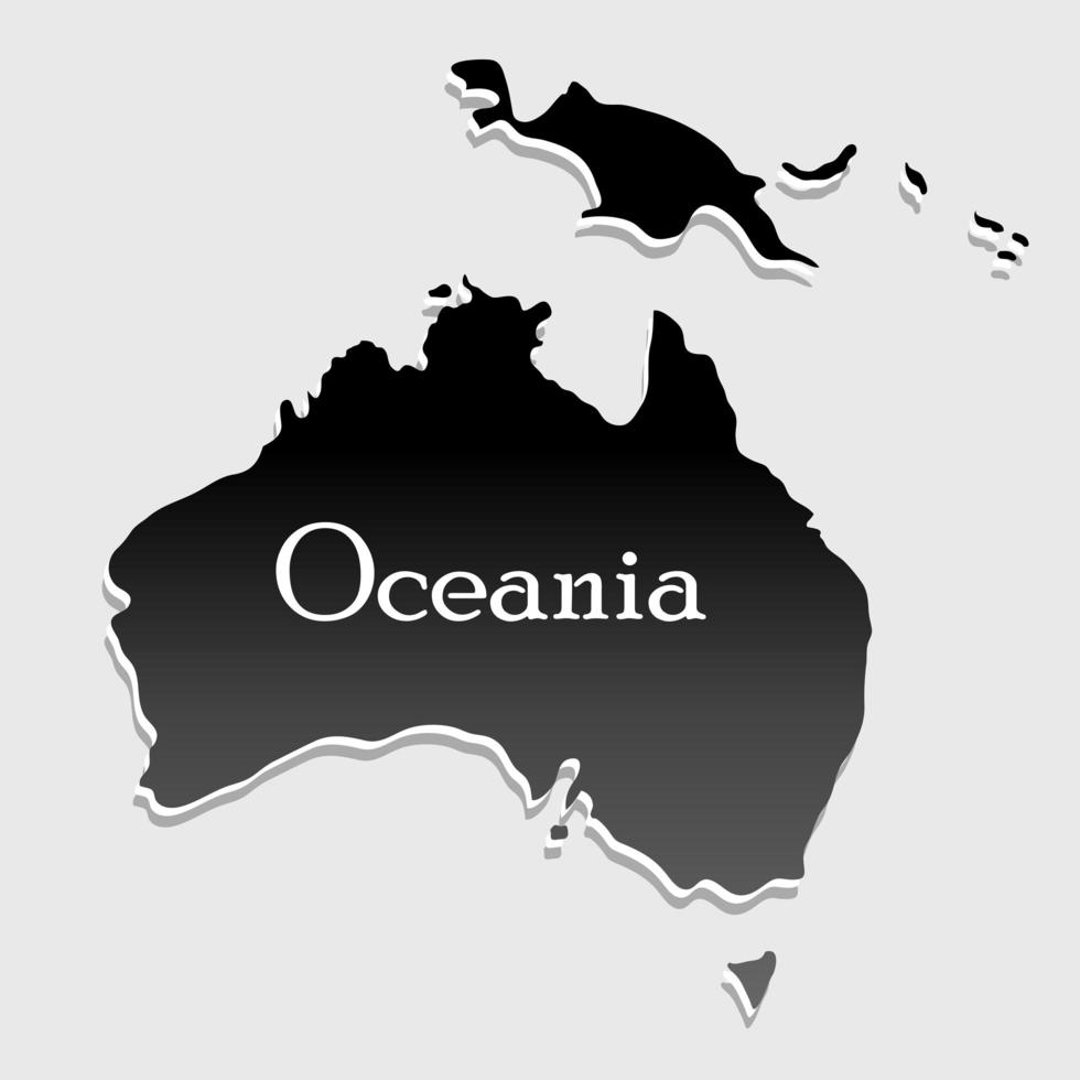 mappa oceania silhouette vettore