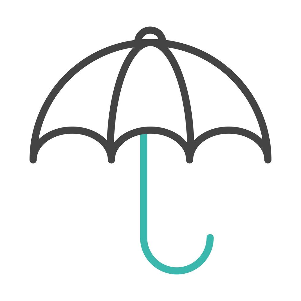 icona della linea di protezione dell'ombrello vettore