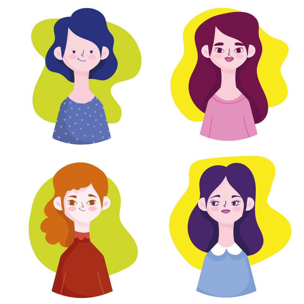 set di avatar di donne vettore