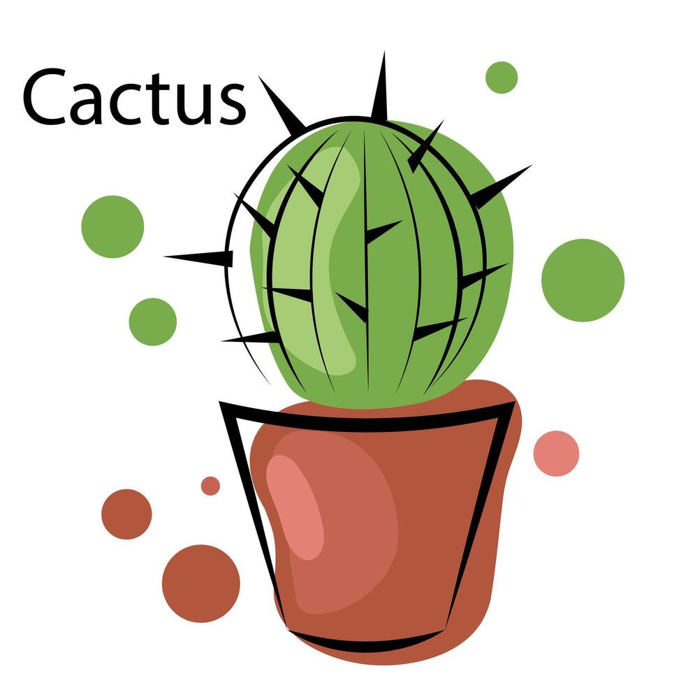 cactus su bianca sfondo. scarabocchio vettore