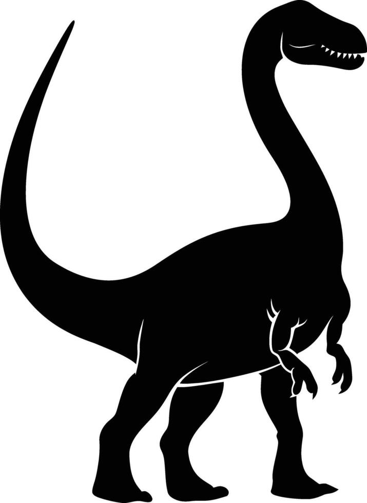 ai generato silhouette dinosauro nero colore solo vettore