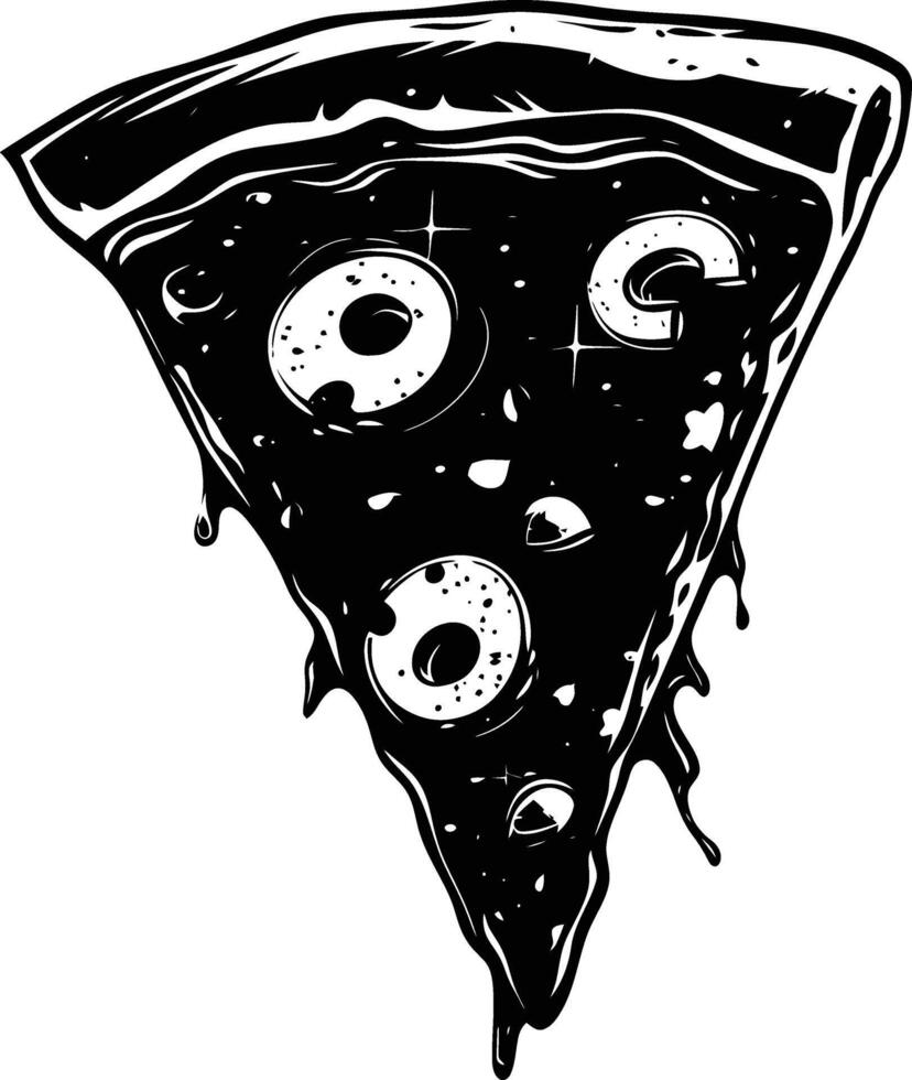 ai generato silhouette Pizza fetta nero colore solo vettore