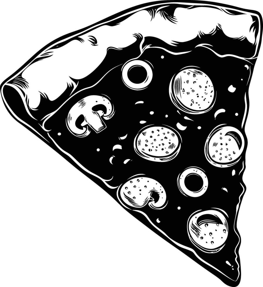 ai generato silhouette Pizza fetta nero colore solo vettore