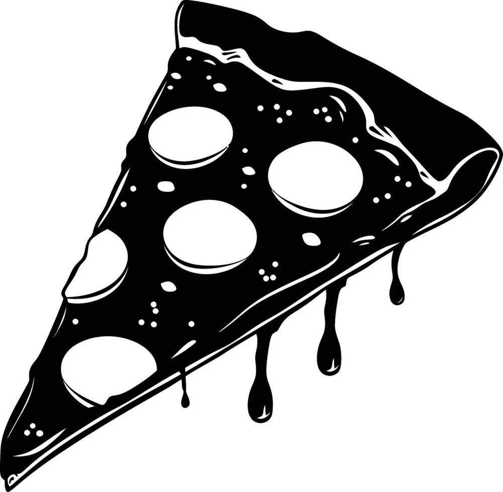 ai generato silhouette Pizza fetta nero colore solo vettore