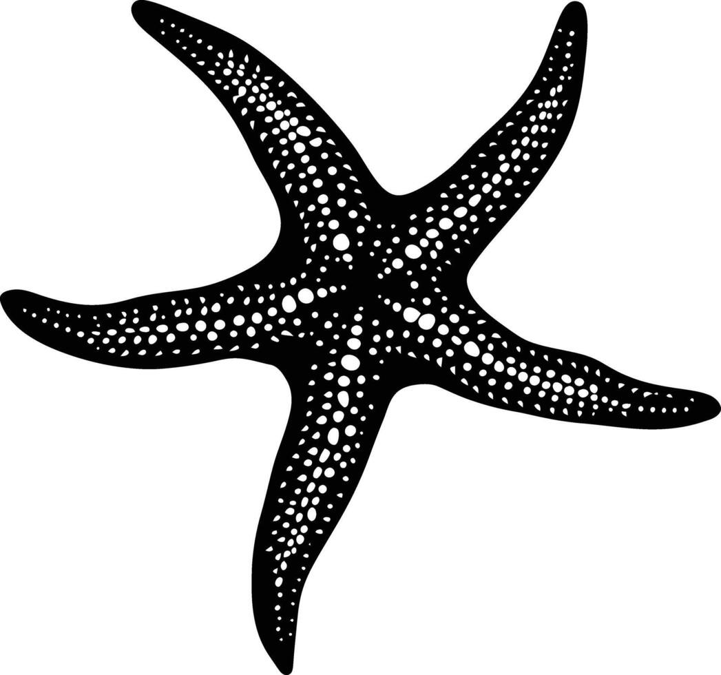ai generato silhouette stella marina nero colore solo vettore