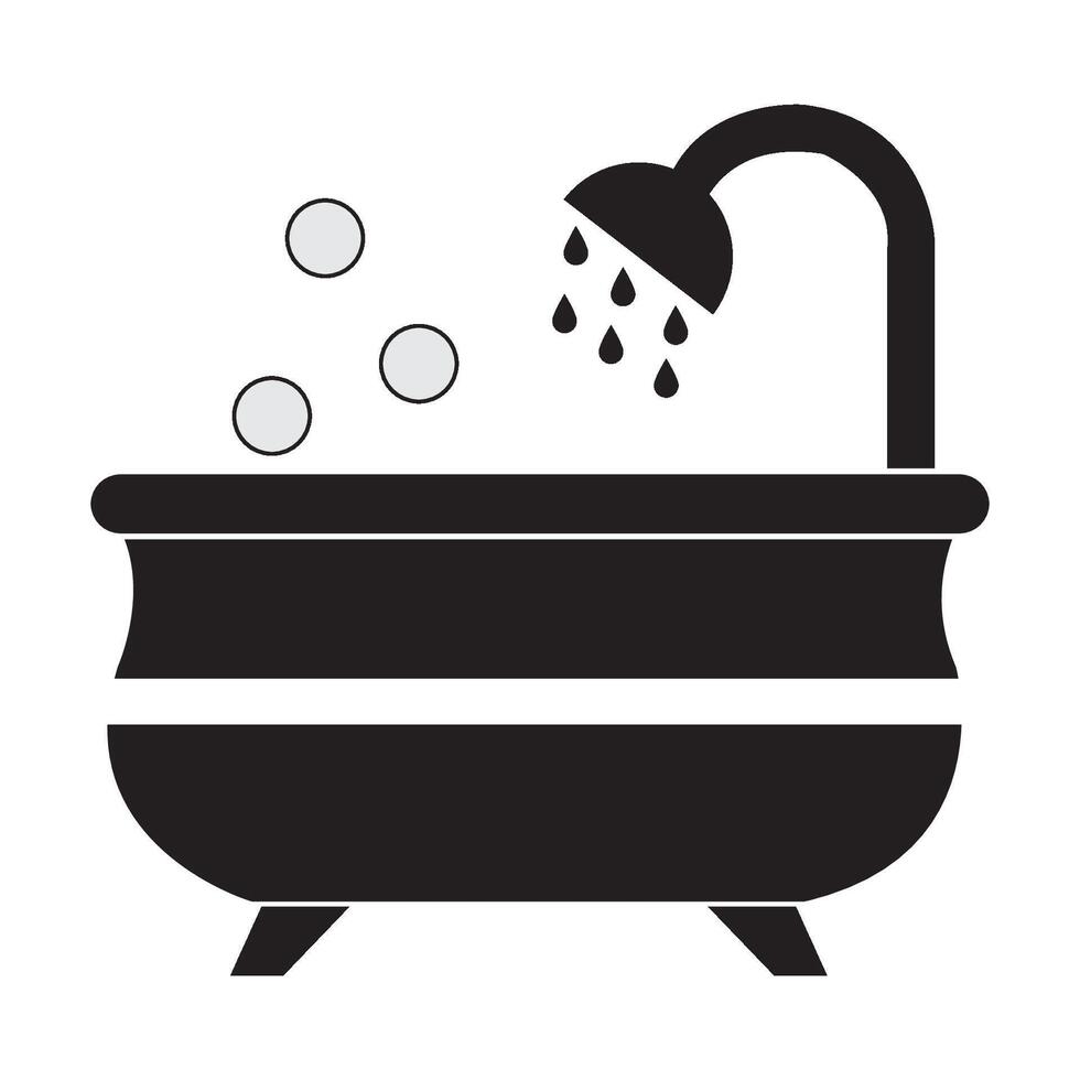 vasca da bagno icona logo vettore design modello