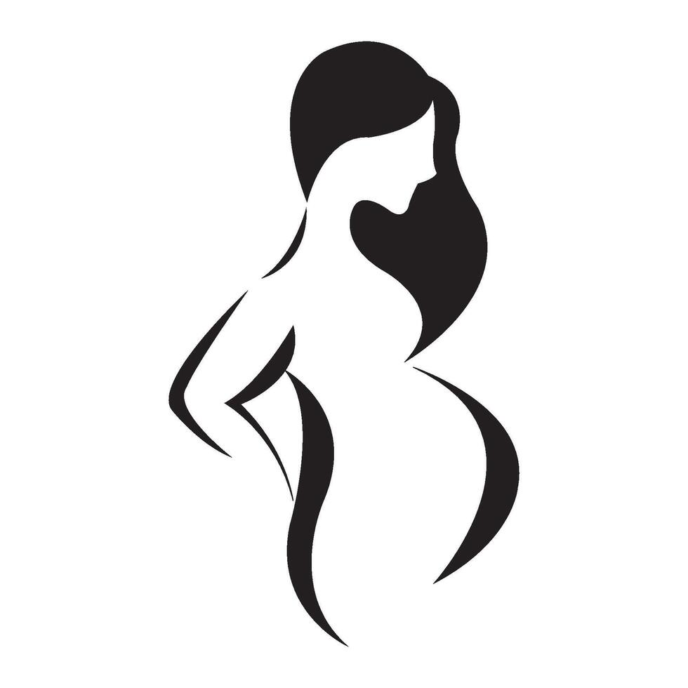 incinta madre icona logo vettore design modello