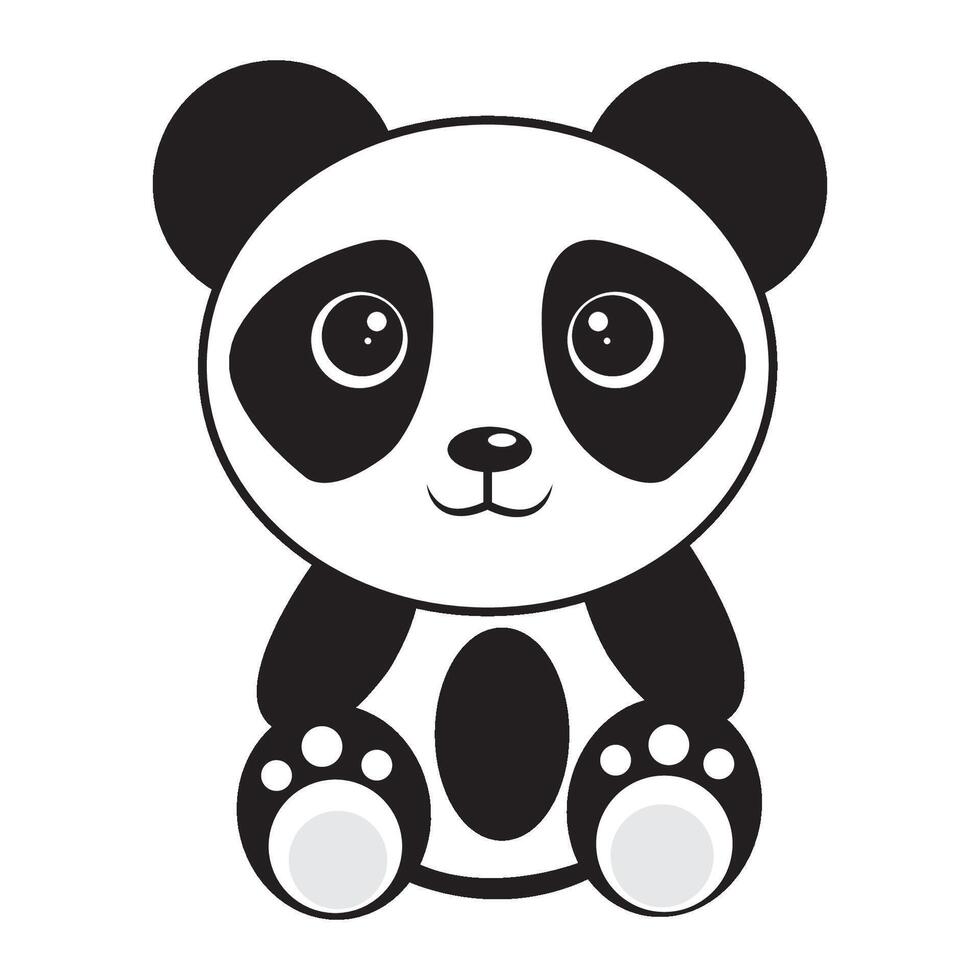 panda icona logo vettore design modello