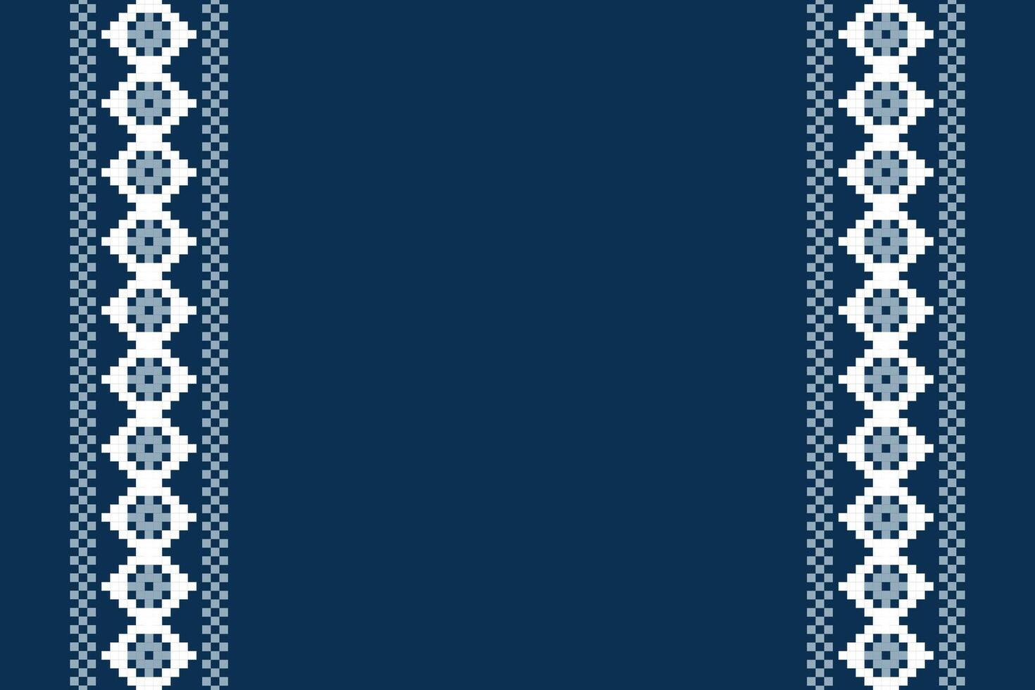 etnico geometrico tessuto modello attraversare punto.ikat ricamo etnico orientale pixel modello Marina Militare blu sfondo. astratto, vettore, illustrazione. trama, abbigliamento, sciarpa, decorazione, motivi, seta sfondo. vettore
