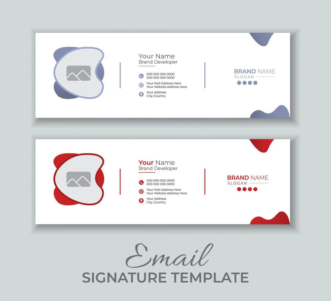 e-mail firma modello disegno, footer modello design vettore