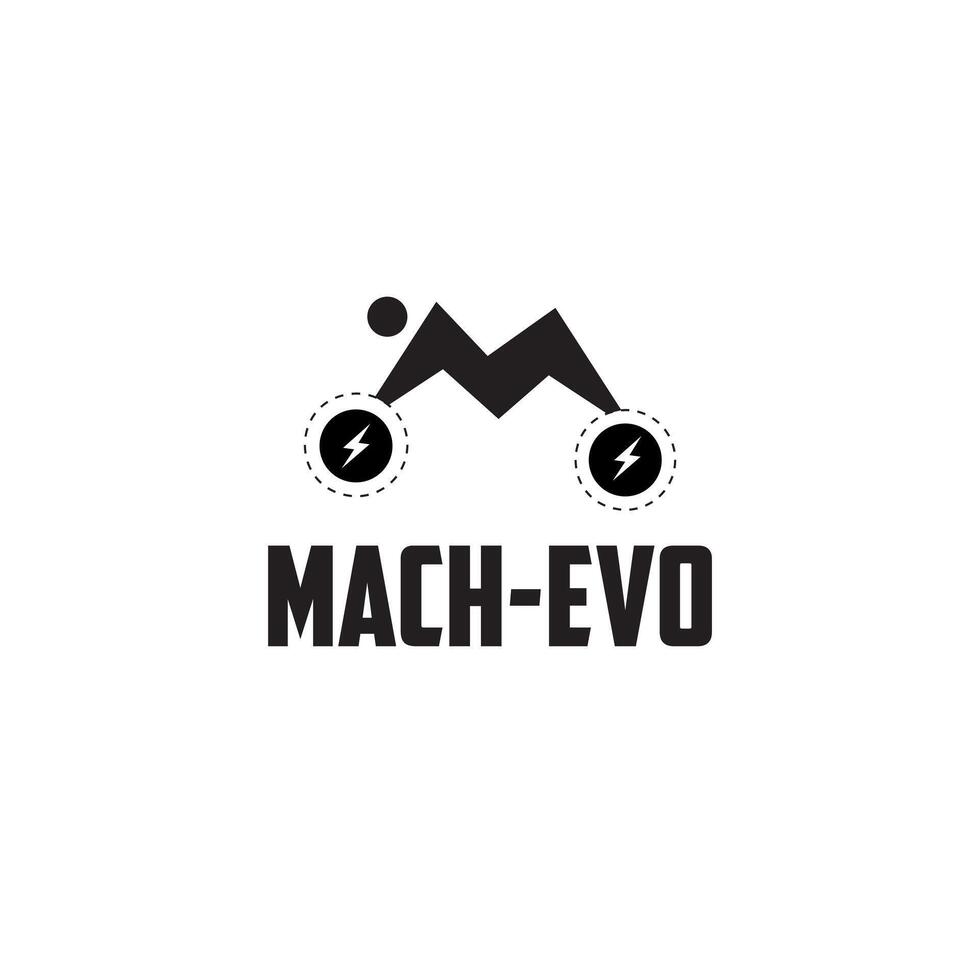 mach evo elettronico bicicletta logo design ,vettore illustrazione di elettronico bullone vettore