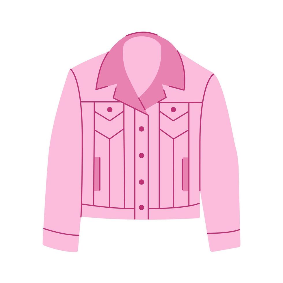 rosa denim giacca. elemento di un' primavera estate Guarda. vettore illustrazione.