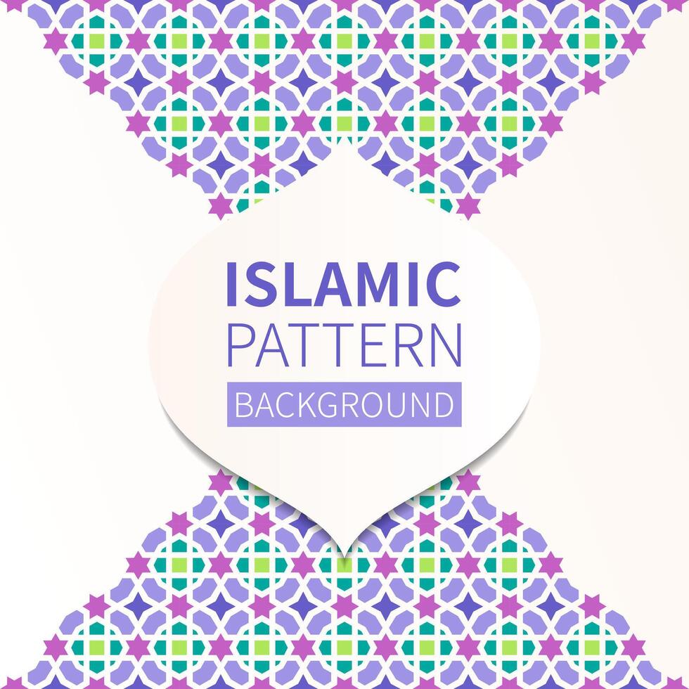 islamico geometrico modello. eid mubarak saluto sfondo. Arabo decorazione testo modello. Ramadan kareem design colorato dettaglio di mosaico. vettore piatto illustrazione.