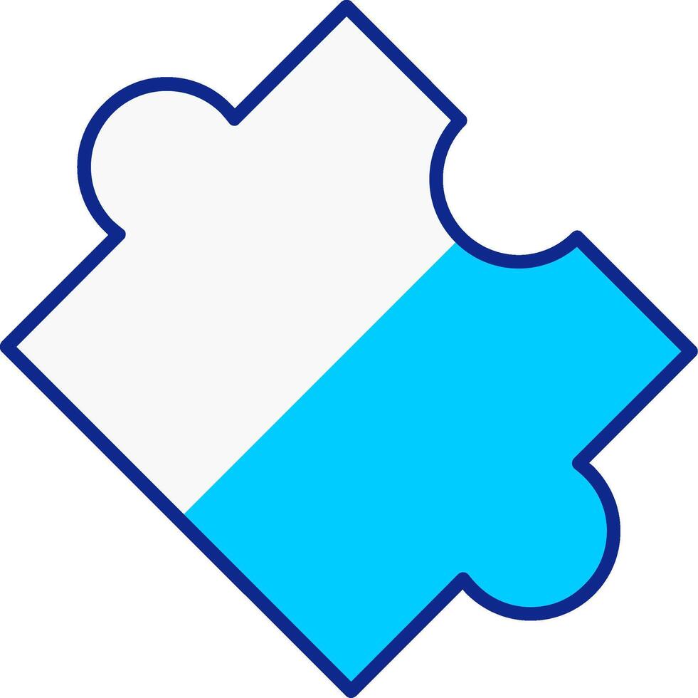 puzzle blu pieno icona vettore