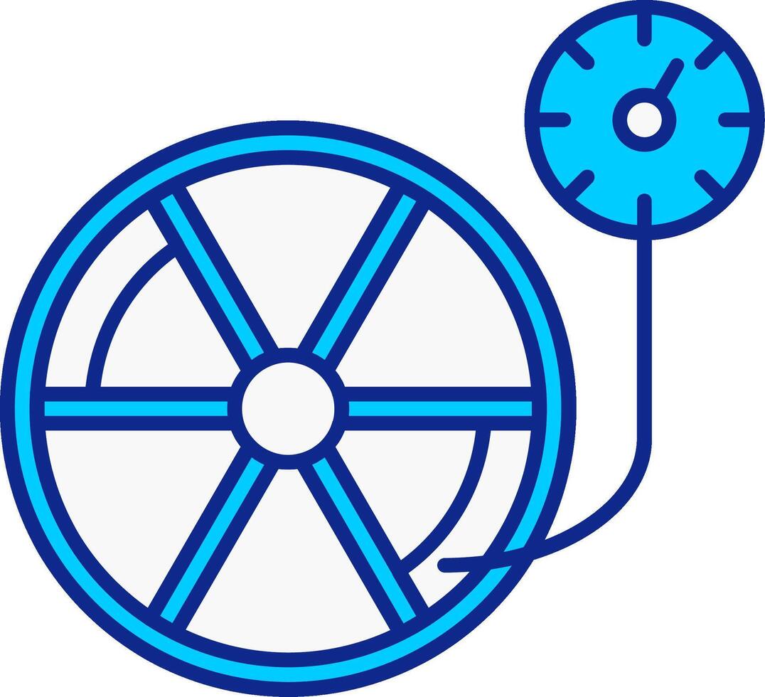 pneumatico pressione blu pieno icona vettore