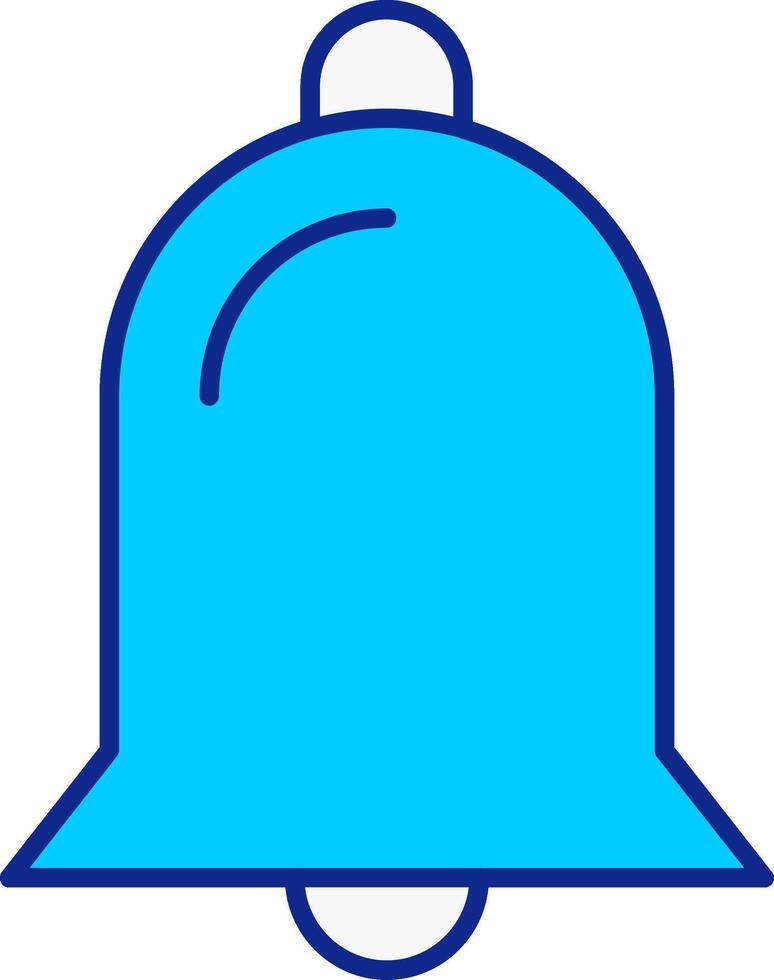campana blu pieno icona vettore