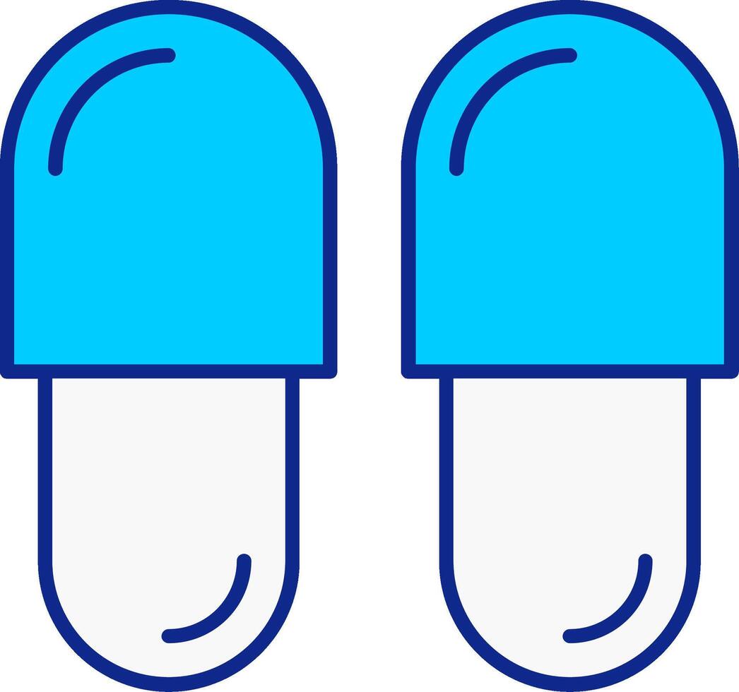 pantofola blu pieno icona vettore