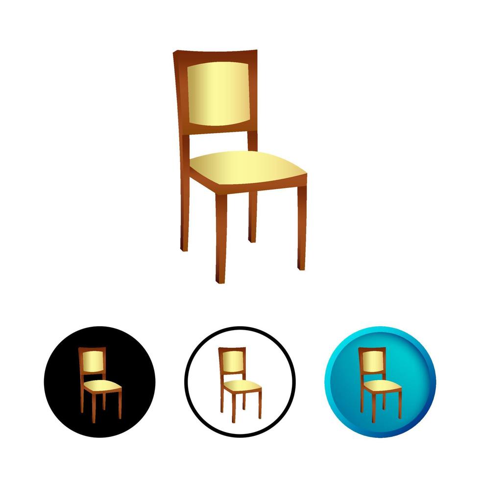 illustrazione astratta dell'icona della sedia di legno vettore