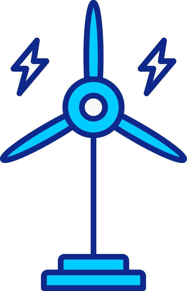 eolico turbina blu pieno icona vettore