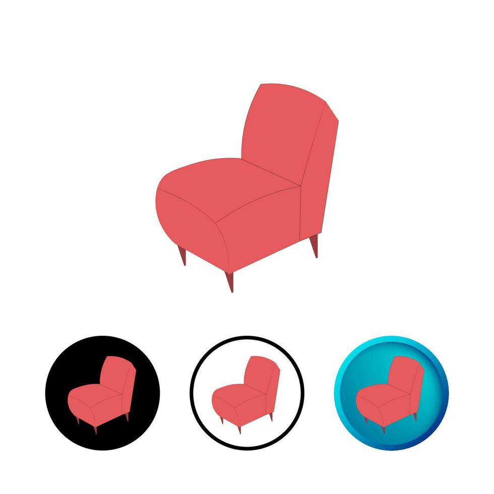 illustrazione astratta dell'icona della sedia moderna vettore