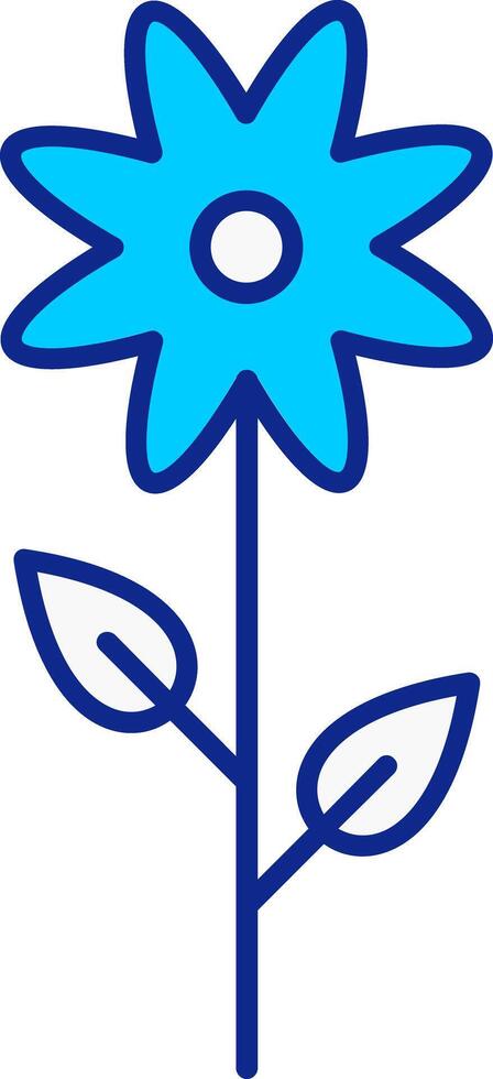 fiore blu pieno icona vettore