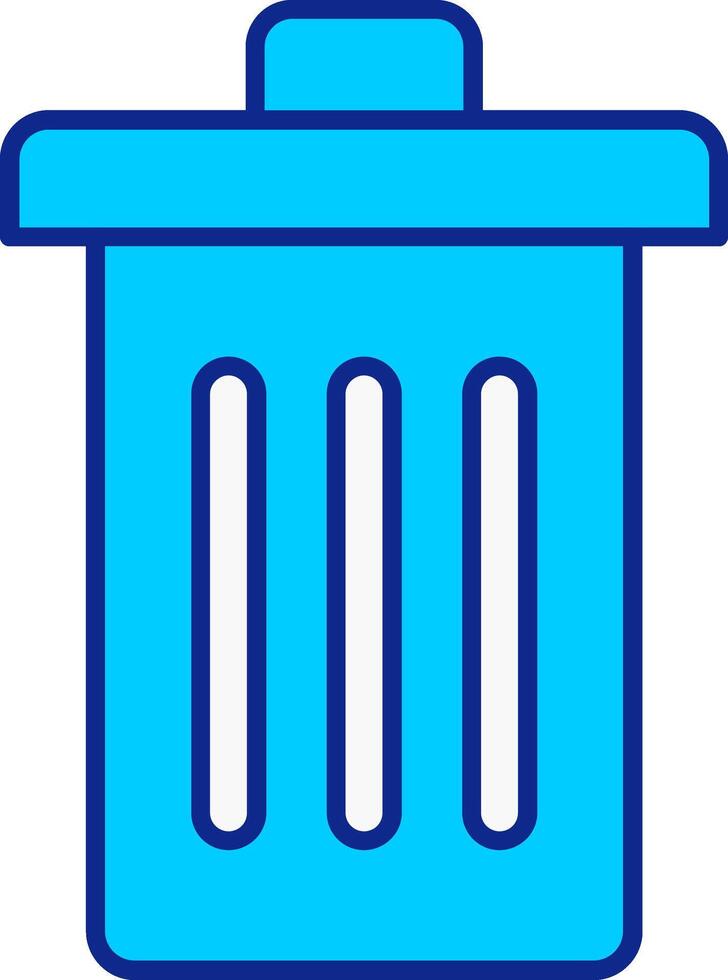 spazzatura blu pieno icona vettore