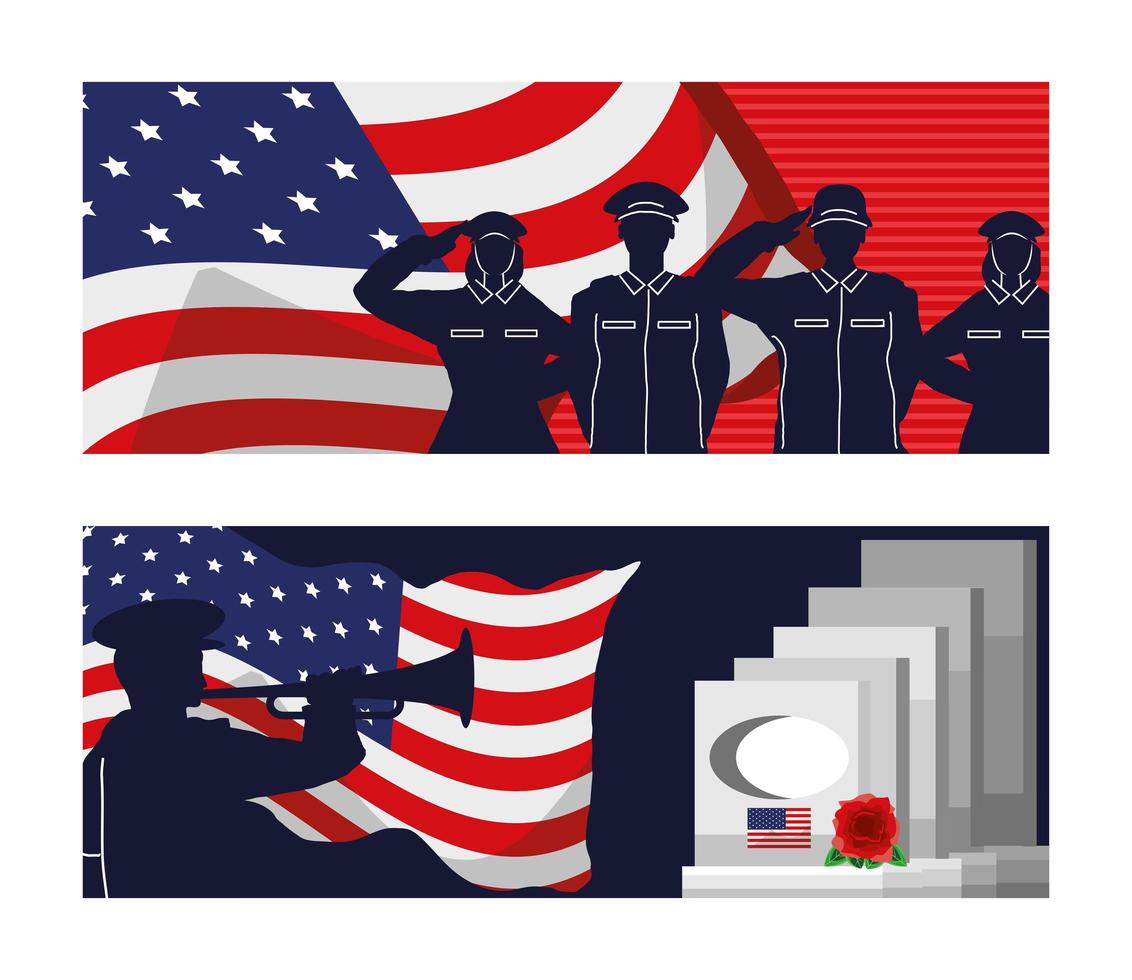 banner del memorial day vettore