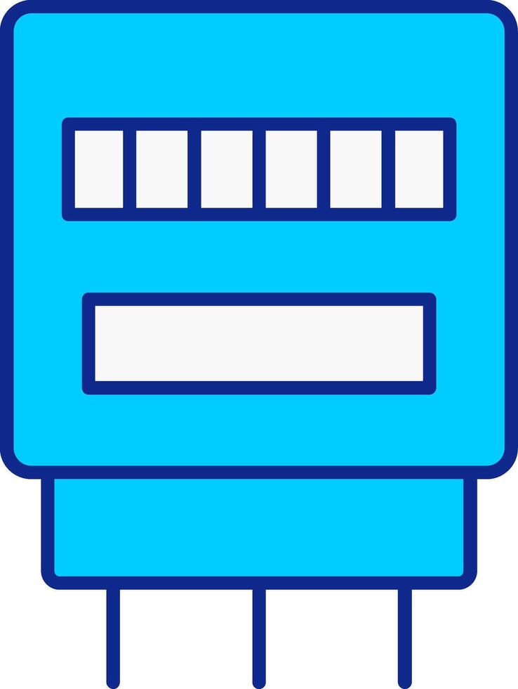 elettrico contatore blu pieno icona vettore