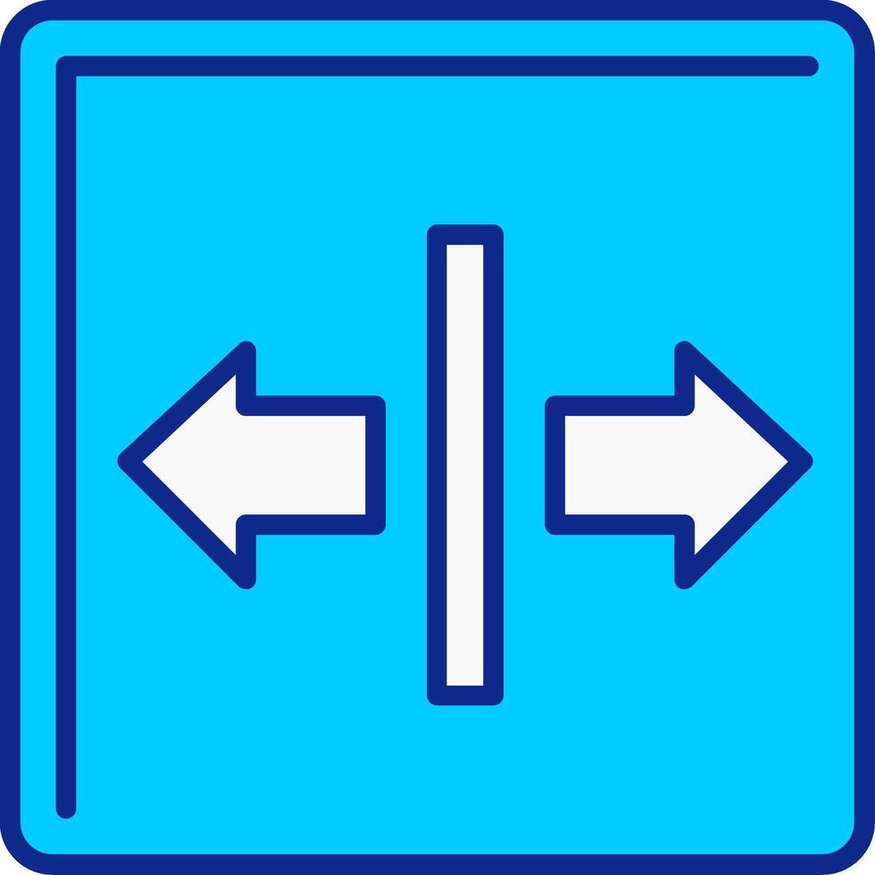 sinistra giusto blu pieno icona vettore