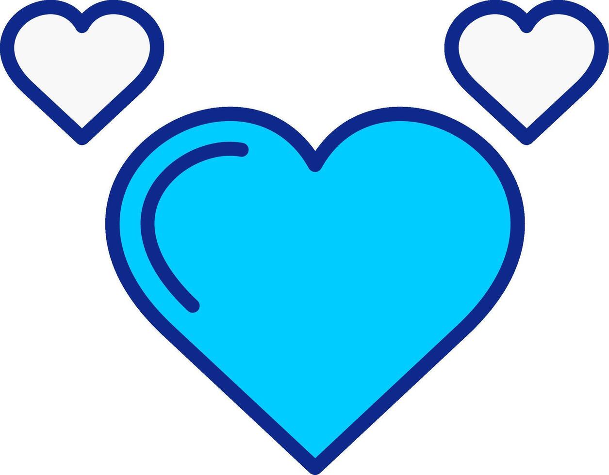 cuore blu pieno icona vettore