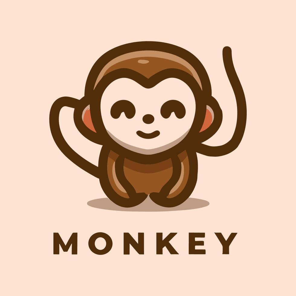 vettore logo di un adorabile scimmia con un' moderno e minimalista design