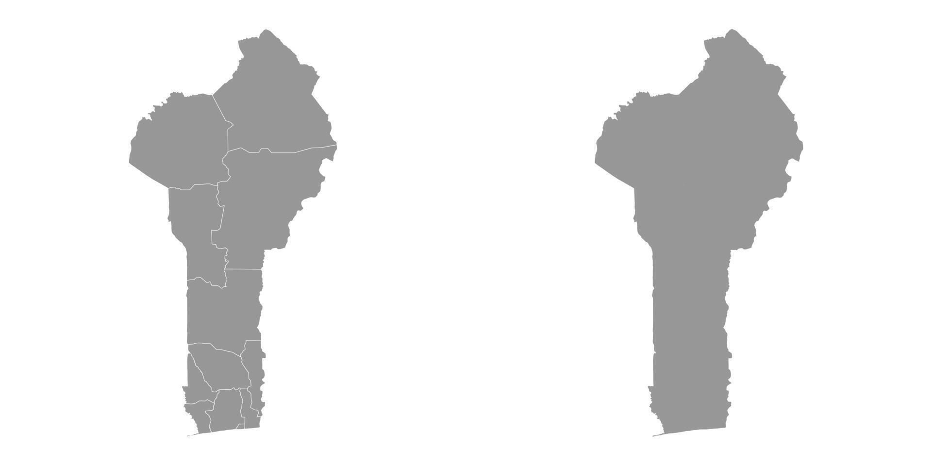 benin carta geografica con amministrativo divisioni. vettore