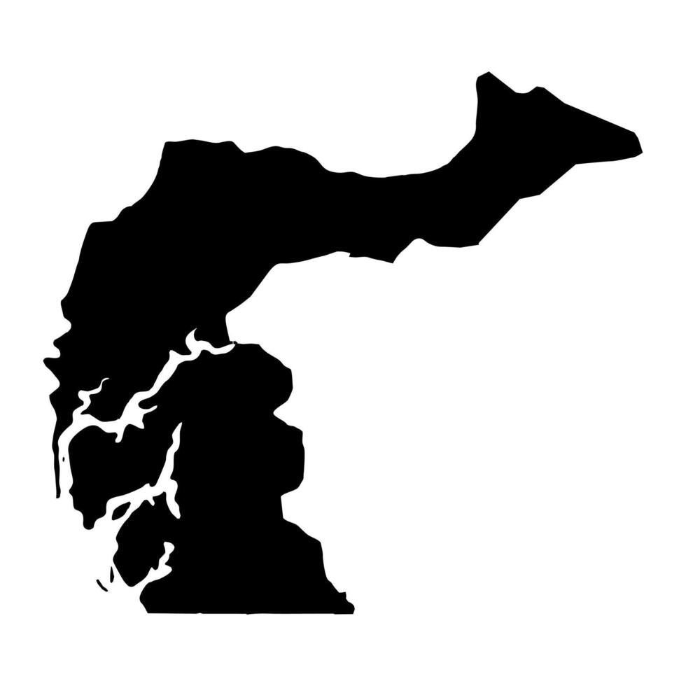 faticoso regione carta geografica, amministrativo divisione di Senegal. vettore illustrazione.