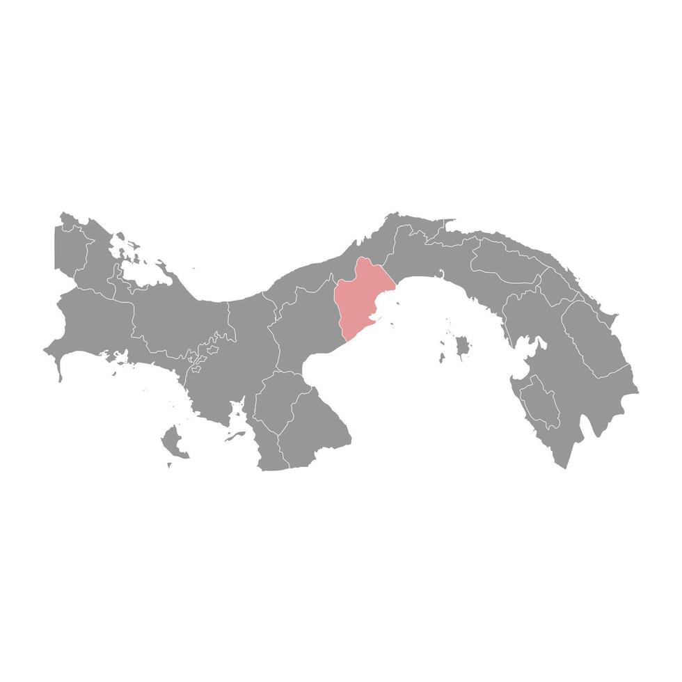 Panama oeste Provincia carta geografica, amministrativo divisione di Panama. vettore illustrazione.