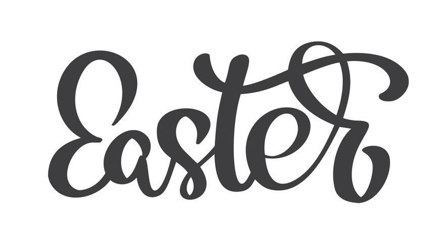 Disegnato a mano calligrafia di Pasqua e lettering penna pennello. Disegno di illustrazione vettoriale per biglietto di auguri vacanza e per sovrapposizioni di foto, stampa t-shirt, flyer, poster design