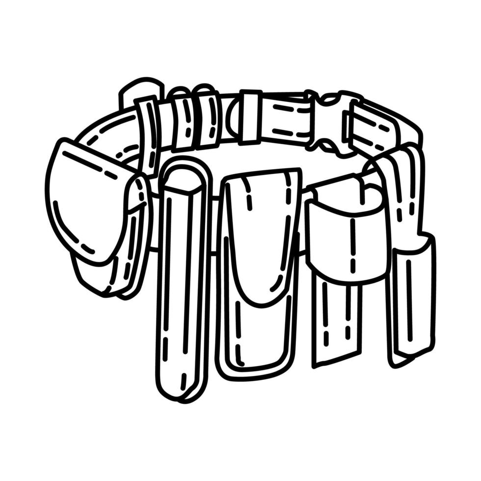 icona della cintura di servizio. scarabocchiare lo stile dell'icona disegnato a mano o contorno vettore