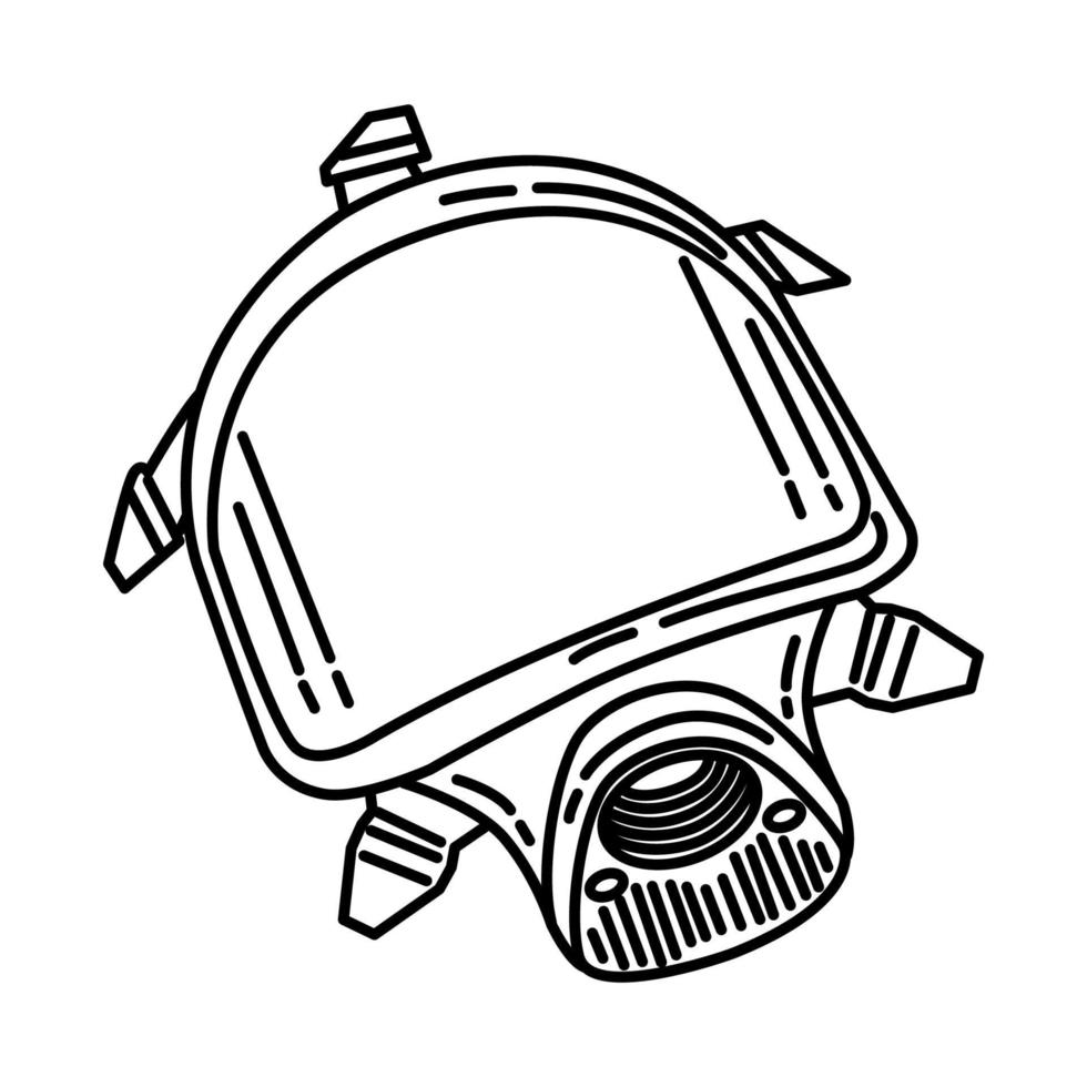 icona della maschera d'aria del vigile del fuoco. scarabocchiare lo stile dell'icona disegnato a mano o contorno vettore